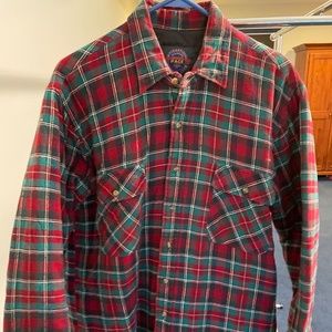 MENS QUILTED FLANNEL SHIRT JACKET SIZE M